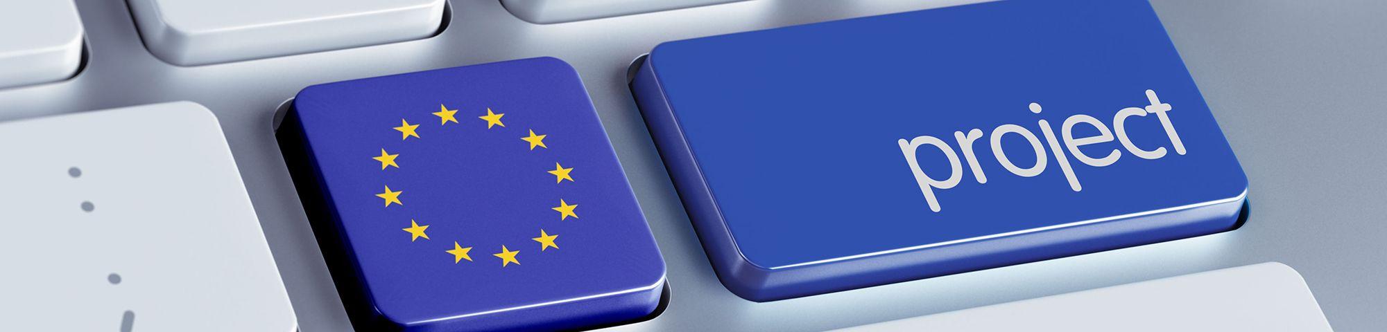 Toetsenbord met EU logo vlag